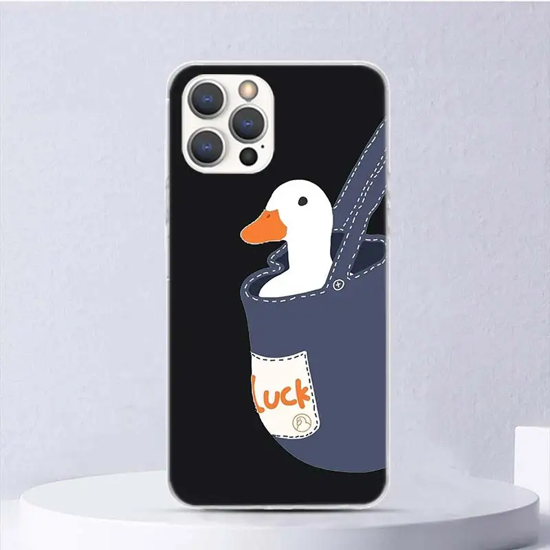 Cartoon Duck Goose Game Soft Case For iPhone 16 17 Air 16E 15 Plus 11 12 13 Mini 14 Pro Max Phone Cover Apple 7 8 SE Coque Funda