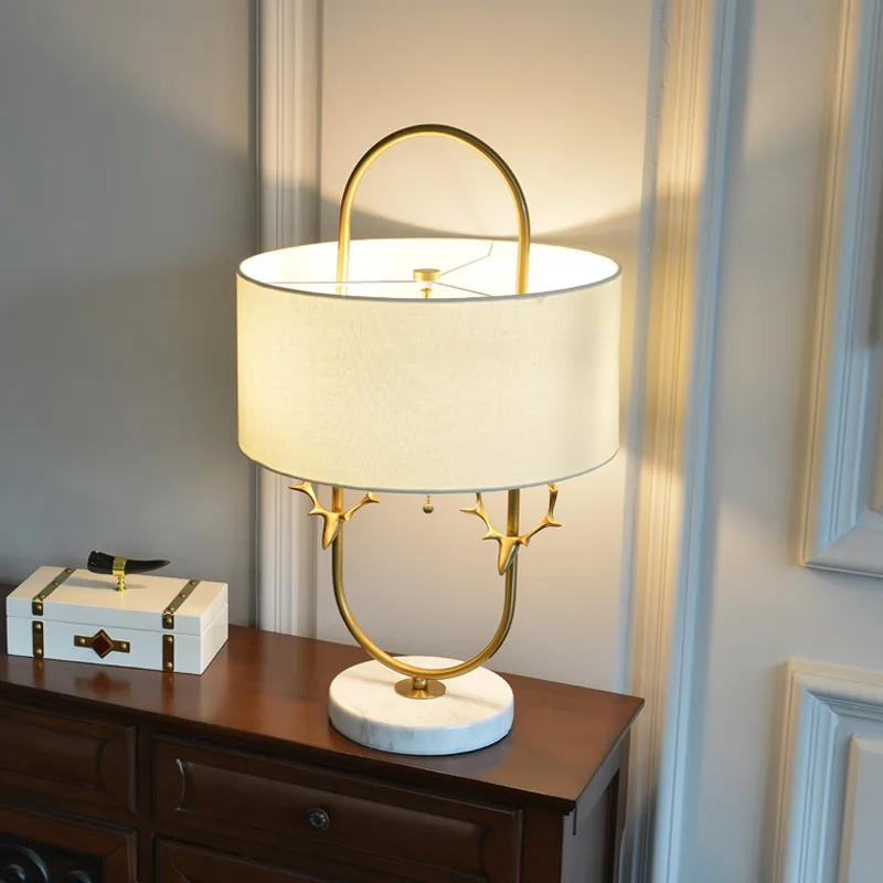 

Marble stone base bedside table lamp hotel bedroom decorative table lamp