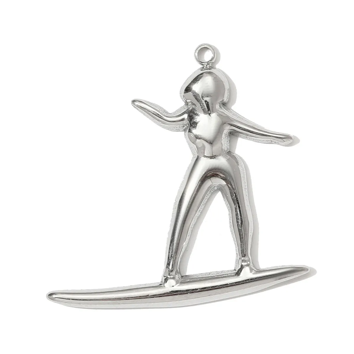 3pcs/Lot Stainless Steel Surfer Fish Bone Necklace Pendant Mirror Polish Dolphin Crab Shell DIY Charm Women ButterflyJewelry