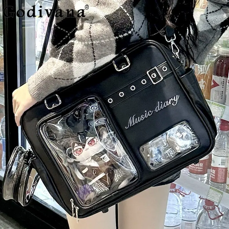

Japanese original two-dimensional Lolita double shoulder pain bag 20cm cute baby bag large capacity versatile oblique span bag