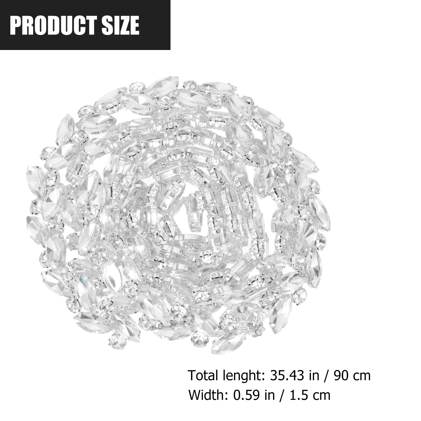 

Crystal Rhinestone Chain Trim Decorative Close Chain for Clothing DIY Sewing Crafts Rhinestone Embellishment Trim Sparkling