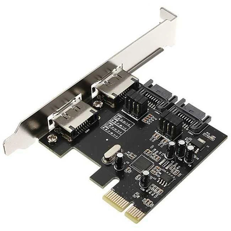 SATA Riser Karte PCI-E zu ESATA + SATA 3.0 6G Festplatten-Erweiterungskarte PCIe zu SATA/ESATA3.0 Adapterkarte