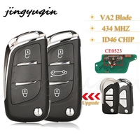 jingyuqin 2/3Buttons Modified Flip Folding Remote Car Key Fob FSK 433Mhz ID46 Chip Ce0523 For Citroen DS 3 2014-2015