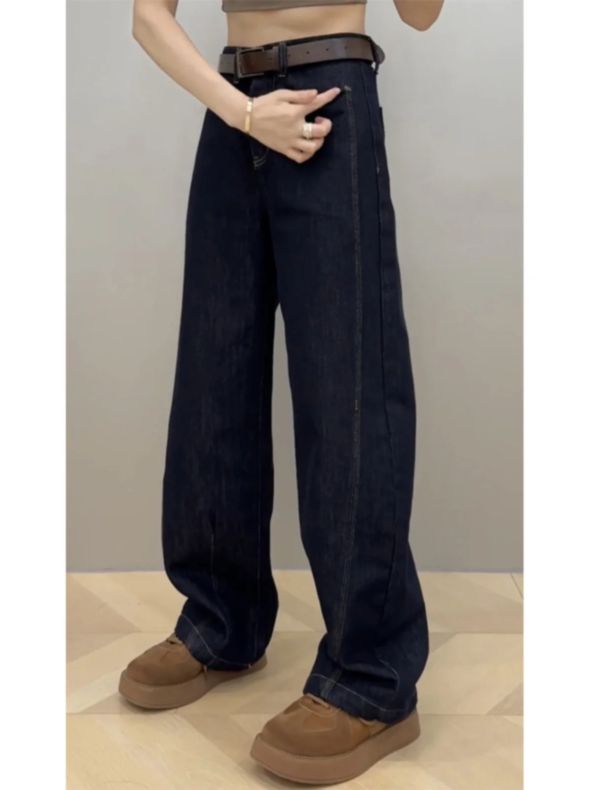 حجم كبير جينز واسع الساق التخسيس الدنيم المرأة عالية الخصر السراويل الطويلة الخريف جديد Sle سكين Bootcut للسيدات حجم كبير