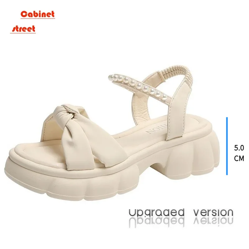 Sandals Women's Summer Wear A Hundred Thick Soled Fairy Wind with Skirt Women's Sandals Elastic Non-slip Sandals Women Shoes