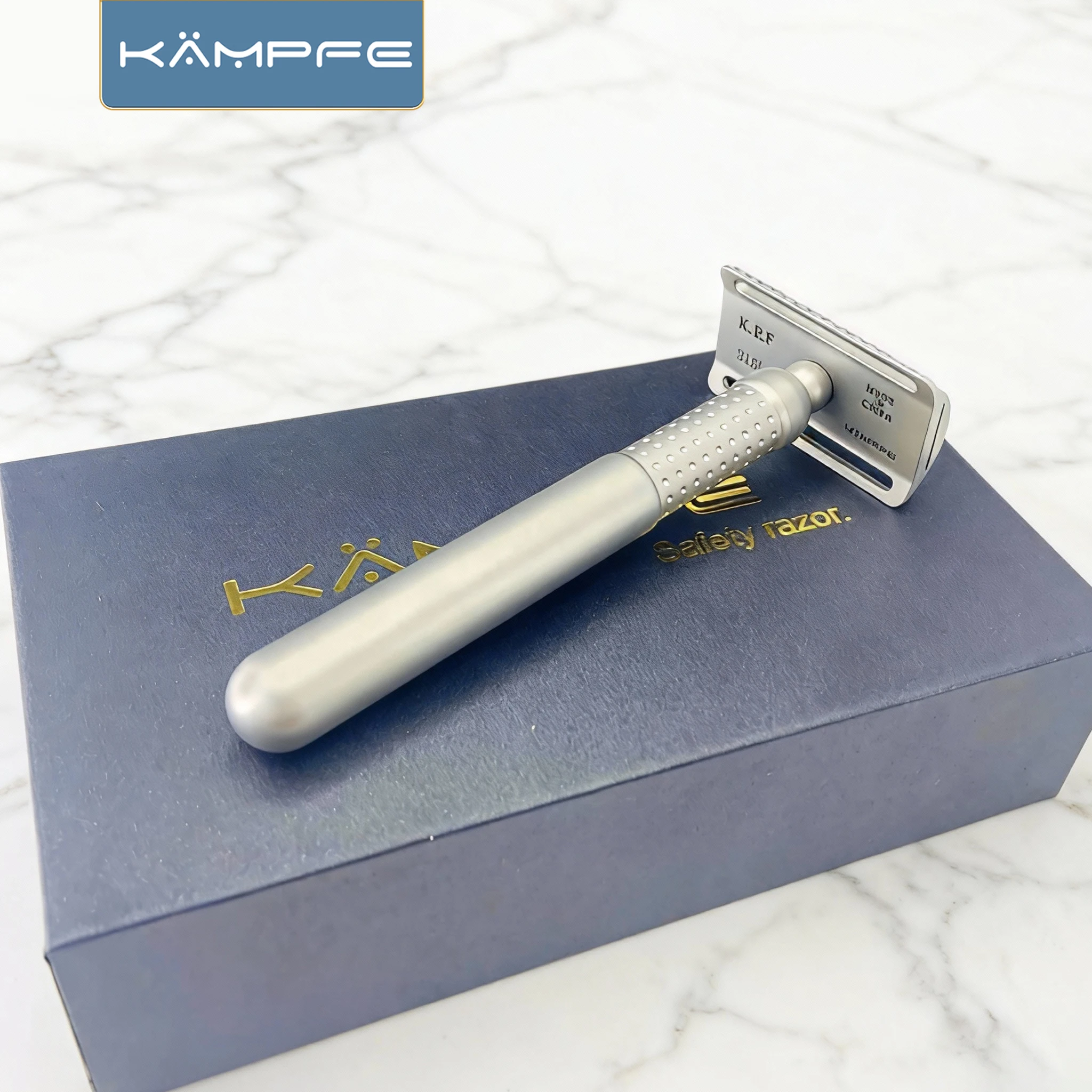 KAMPFE Open & Closed comb Double Edged Safety Shaver Traditional Manual CNC Processed Stainless Steel for Shaving Men's Gift