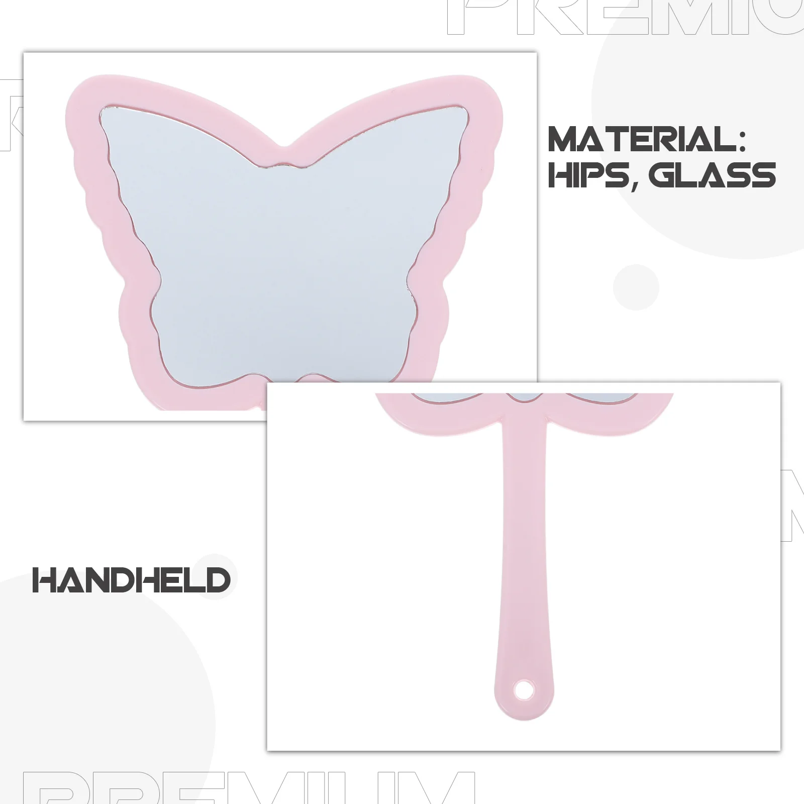 

Handheld Makeup Mirror Small Butterfly Shaped Portable Travel Vanity Mirror Lightweight Clear Reflection Compact Mirrors