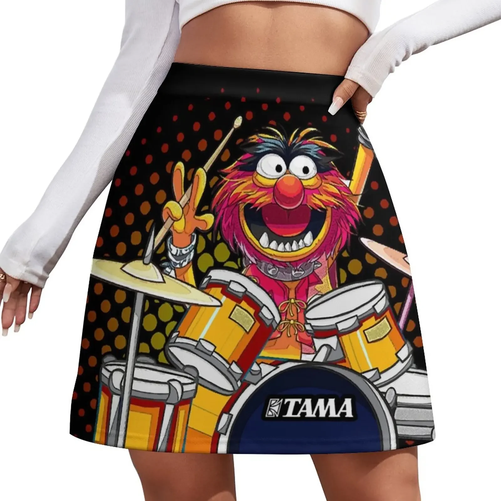 ANIMAL DRUMMER TAMA DRUMS Mini Skirt luxury women's skirt mini skirts night club women