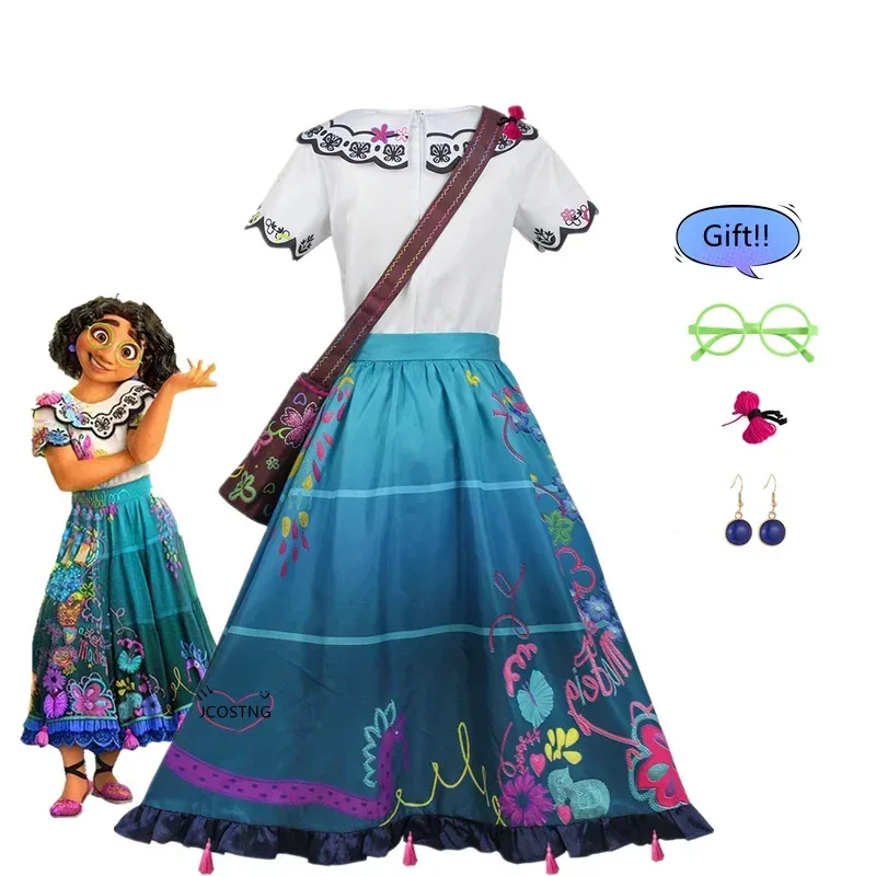 

Косплей аниме Encanto Mirabel, верхняя юбка, карнавальный костюм для женщин и девочек, платье принцессы, костюм для выступлений, Рождество 72-й