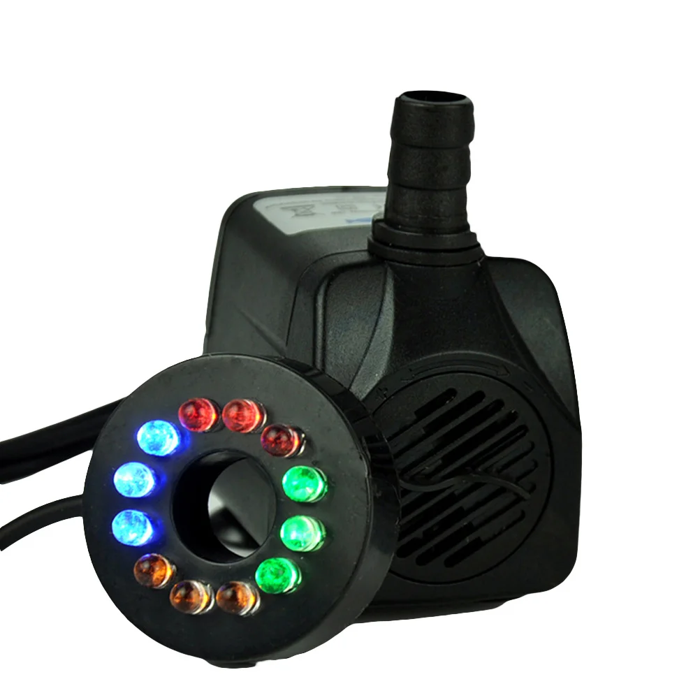 

10W Powerful Submersible Water Pump with LED Light Adjustable Water Flow for Fountains Ponds Aquarium Fish Tank Statuary with