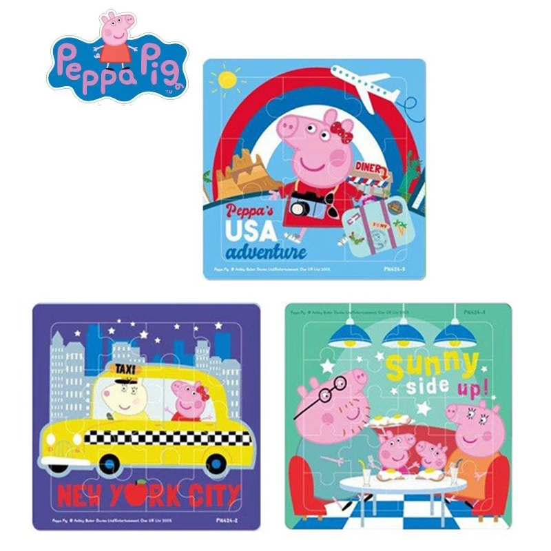 Peppa pig Figures MINI Jigsaw Puzzles Educational Toys Cartoon Educational Puzzle Toy for Kids/Adults Christmas Halloween Gifts