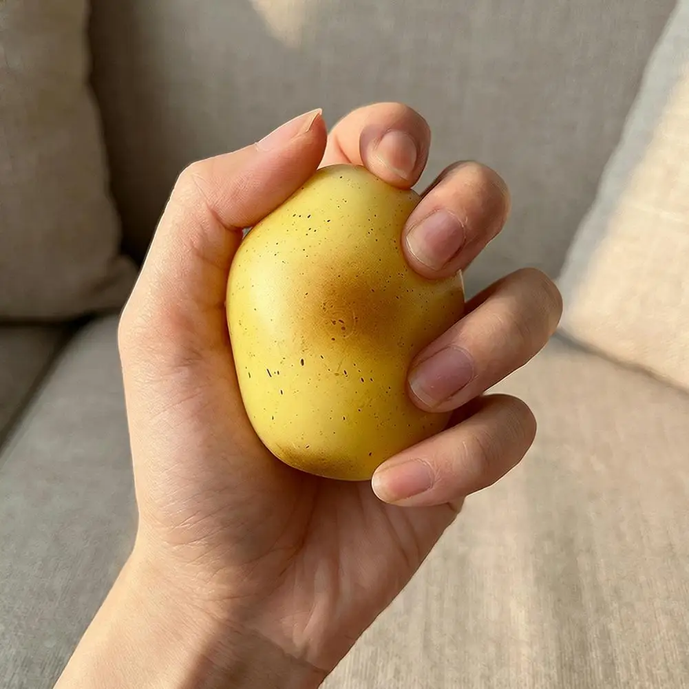 Realistischer Kartoffelpudding Squishy Stressball Langsam Aufsteigendes Weiches Dehnbares Fidget-Spielzeug zur Angstlinderung ADHS Erwachsene Quetschspielzeug