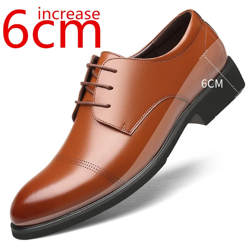 

Men Dress Elevator Shoes Height Increasing Shoes 6CM Invisible Insole for Daily Men's Heighten Increased Wedding shoes Man