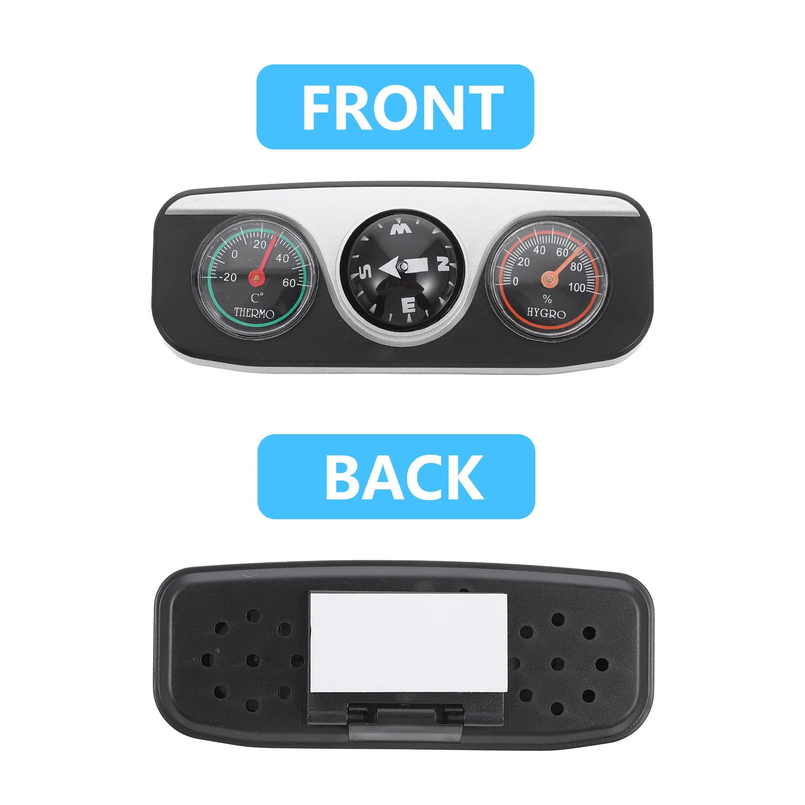 

Car Auto Compass 3 in 1 Dash Mount Navigation Direction Thermometer Hygrometer Precision Vehicle Navigation Balls Travel