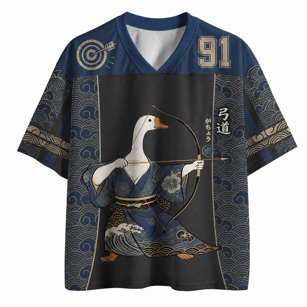 2026 Sommer Mode Neuer Stil Lustiges Rotes Kranich-Kunstdesign 3D-Druck Schnelltrocknendes T-Shirt Lässiges Lockeres V-Ausschnitt T-Shirt Große Größen – Detail 5