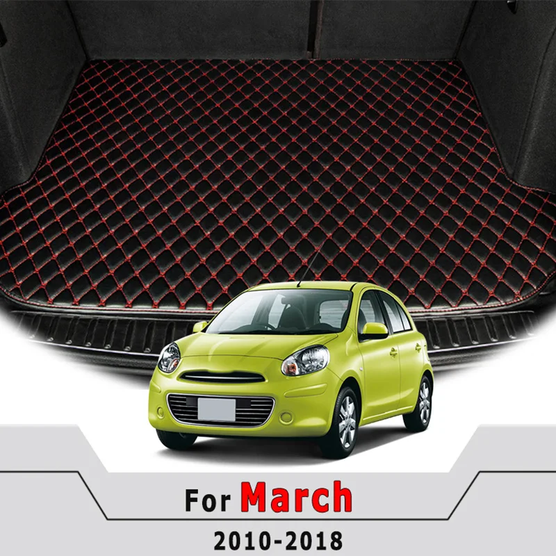 Car Trunk Mats For Nissan March 2018 2017 2016 2015 2014 2013 2012 2011 2010 Covers Cargo Liner Carpets Interior Accessories