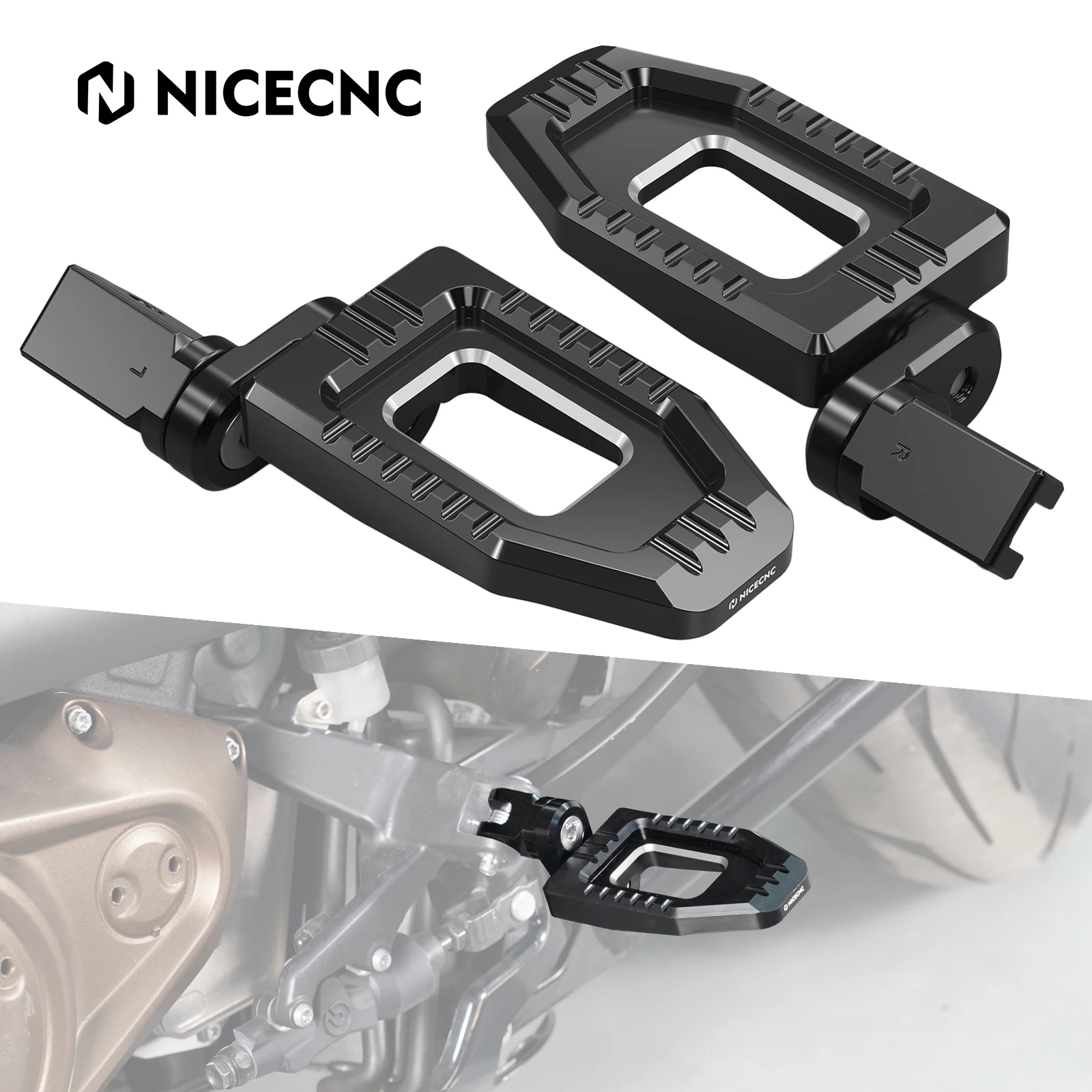 

NICECNC Footrests Footpeg for Harley Street Bob FXBB Low Rider FXLR 18-20 Street Bob FXBBS 21-23 Low Rider S Softail FXST 20-23