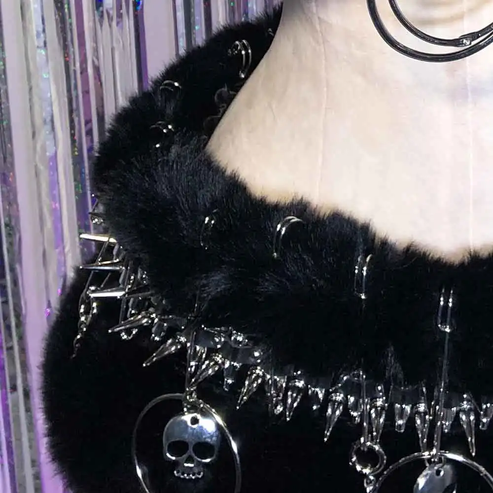 

Эко-готика, Харадзюку, винтаж, кавайи, DIY, для подростков, гранж, E-Girls, ручная работа, O-ring, панк-рок, с заклепками, эмо, 90-е, 2025, Y2K, Faux Fu, топы, готика