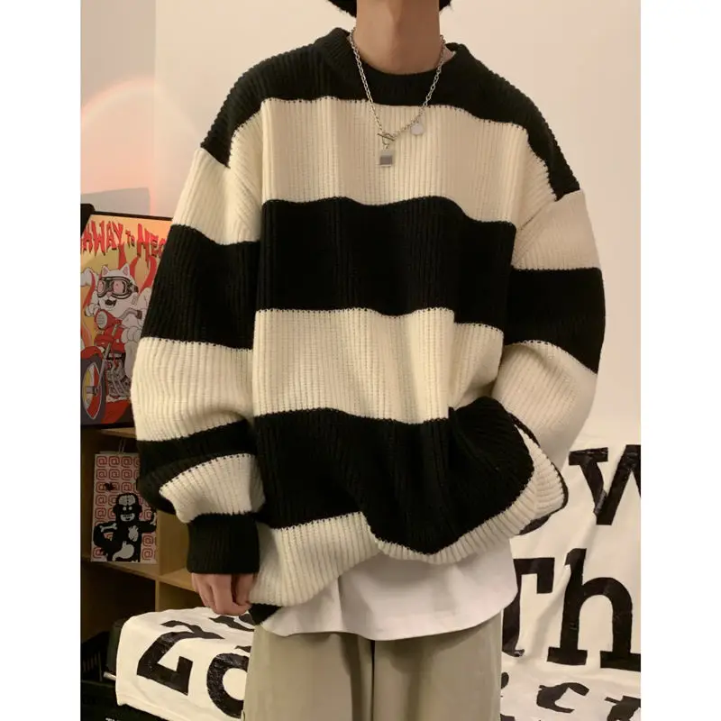 

Trendy Korean Personality Street Men's Retro Sweatshirt 2024 Autumn and Winter Letter Print Y2K Couple Coat Round Neck Top