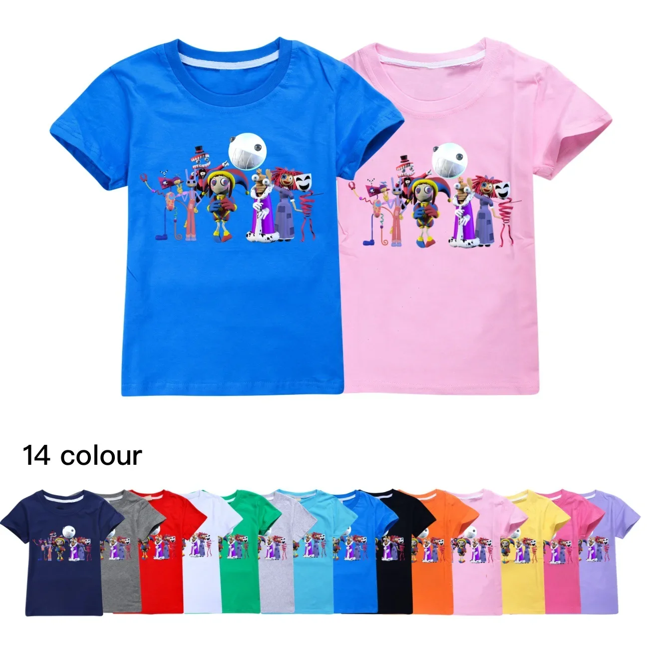 Cartoon The Amazing Circo Digital T Shirt Kids Leisure Cotton T-shirt Baby Girls Pomni Jax Tshirt Toddler Boys Short Sleeve Tops