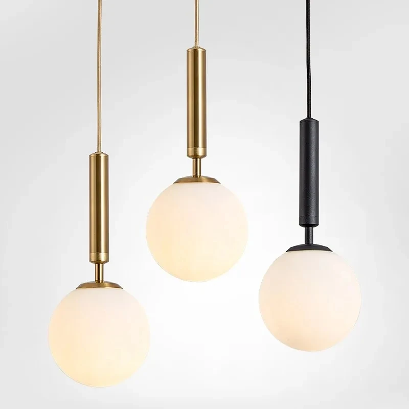 

Modern LED Pendant Lights Glass Ball Stairs Chandelier Lighting Restaurant Decor Bedside Hanging Lamp Kitchen Fixtures