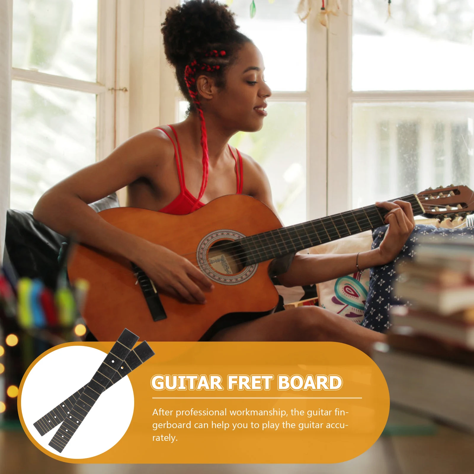 

2pcs Fretboard Replacement Guitar Fret Board ABS Stable Smooth Edge Guitar Parts Accessories Music Instrument