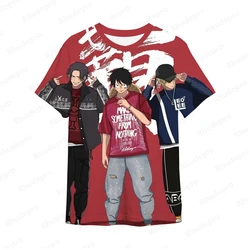 One Piece Monkey D Anime de homens One Piece Anime, novo Unisex Luffy impressão 3D Cosplay T-shirt, rua das mulheres e das crianças, manga curta grande