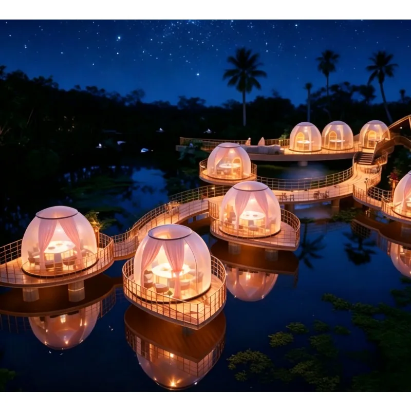 6m Geodesic Dome House 2 People Igloo Spherical Tent Glamping Tent Luxury Hotel for Sale Bubble Room Starry Sky Room