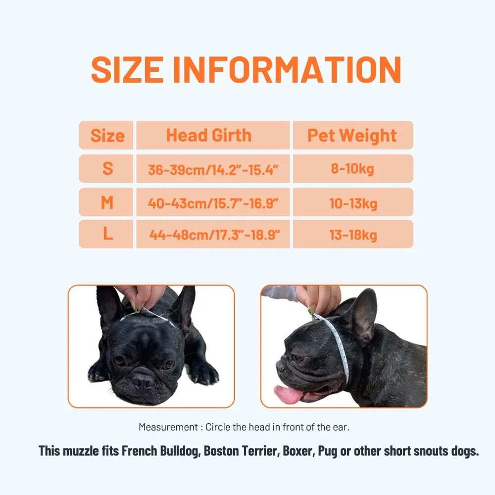 Pet Dog Muzzle Breathable Short Snout Anti Barking Biting Chewing French Bulldog Flat-Faced Aggressive Dog Face Mesh Adjustable