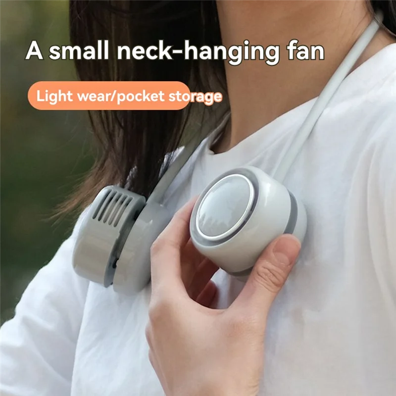 BNVN-New تخزين المحمولة معلقة الرقبة مروحة في الهواء الطلق بلا أوراق شخص كسول USB كبير الرياح معلقة الرقبة مروحة