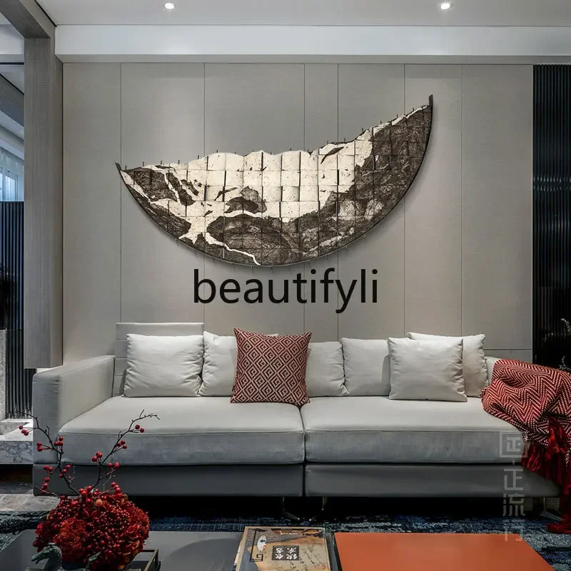 

Custom New Chinese Style Living Room Decorative Painting Creative 3D Moon Wall Art for Sales Office