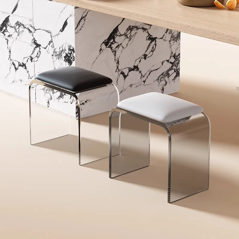 

Minimalist single chair Cream style home door makeup change shoes dressing stool bedroom simple manicure dresser chair