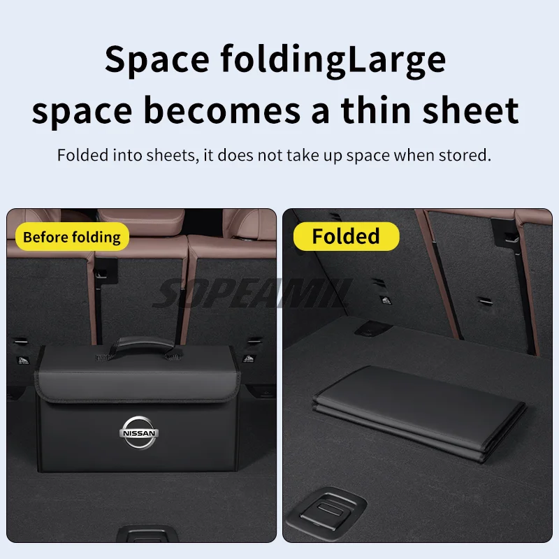 

Car Trunk Organizing And Storage Box For Nissan Qashqai X-Trail Patrol Brand new leather trunk storage box Auto Accessories