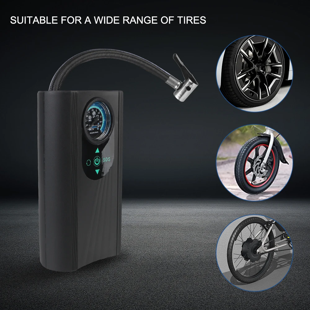 Высокоточный насос для накачивания шин мотоцикла, 12 В, электрический воздушный компрессор для мотоцикла, авто велосипеда, ручной воздушный насос для быстрой накачки