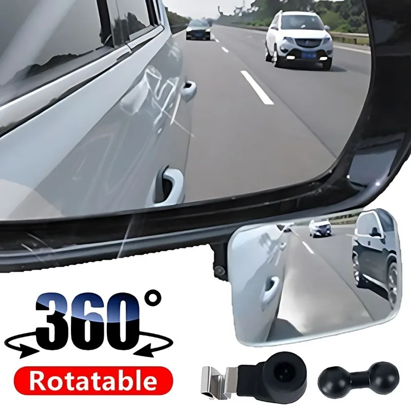 Universal Car Interior Blind Spot Mirror Wide-Angle 360° Adjustable HD Convex Rearview Mirror Car Auxiliary Parking Mirrors