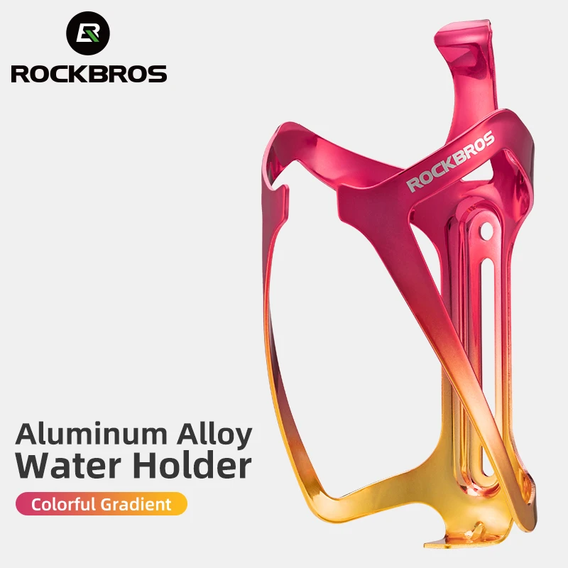 

ROCKBROS Bike Water Bottle Holder Aluminum Alloy Cycling Water Cup Holder Colorful Gradient Color MTB Road Bike Bottle Cage