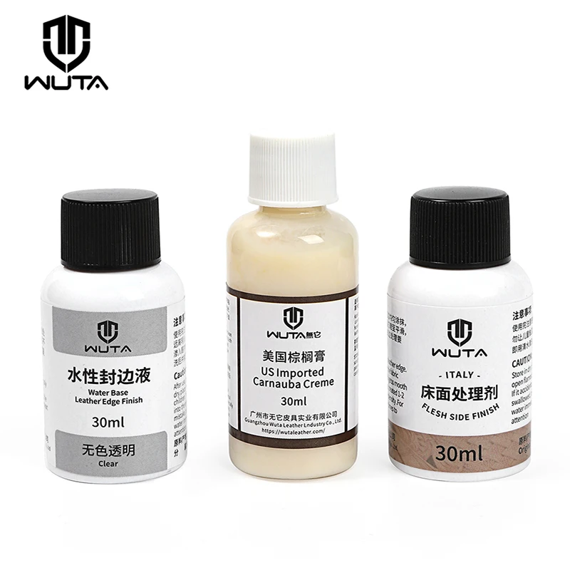 WUTA 1x30ml Leather Edge Finish Tokonole Gum Vegetable Tanned Leather Edge Sealing Coating Carnauba Creme Protective Wax Finish