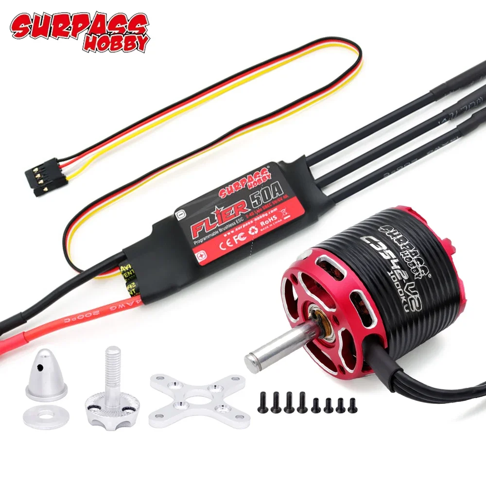RoRuSSurpass Hobby C3530 C3536 C3542 C3542 V2 14-pole Hi-Torque Outrunner Brushless Motor For Fixed-wing Aircraft Airplane Helic