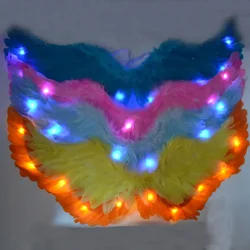 Halloween Luminous Glow LED Party Light Up Angel Feather Wing Photo Prop Costume Home Wall Decor Birthday Gift Wedding Christmas