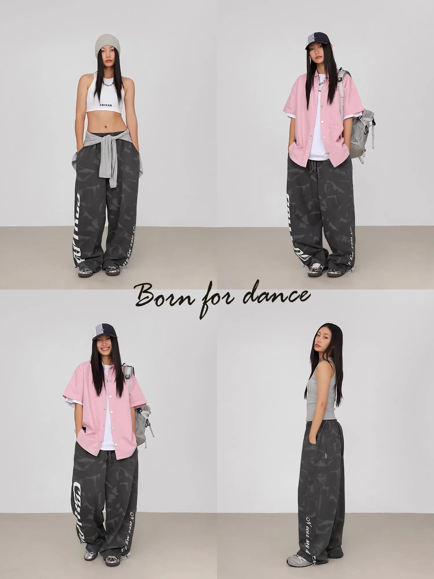 CBXLAB-Pantalon de survêtement Hip Hop flocon de neige pour femmes, pantalon de rue américain pour filles, danse jazz, gris