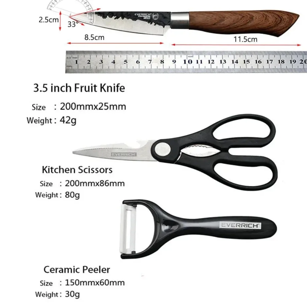 Imagem -06 - Facas de Cozinha de Conjunto de Ferramentas Forjadas Faca de Cozinha Tesoura Cerâmica Descascador Chef Slicer Nakiri Paring Faca Presente Case Aço Inoxidável