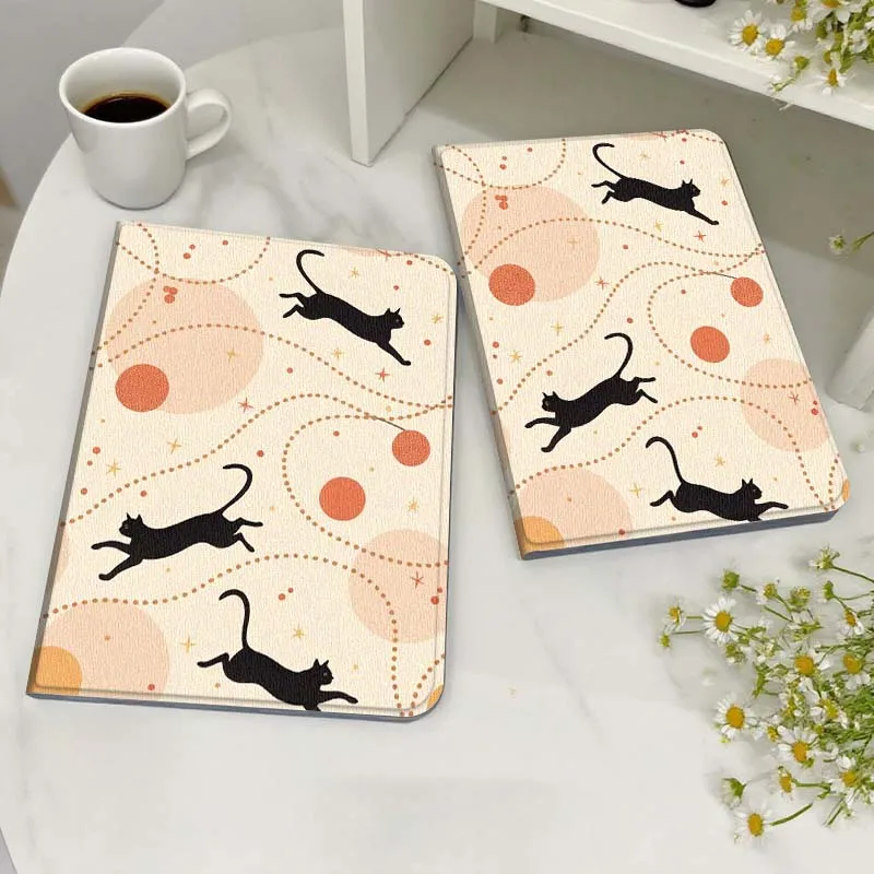 

Cartoon Black Cat Pattern Case For Honor MediaPad MatePad 6 7 X8 M5 M6 V6 V7 T5 T10 T10s 10 11 SE C5e X8a Pro Lite Tablet