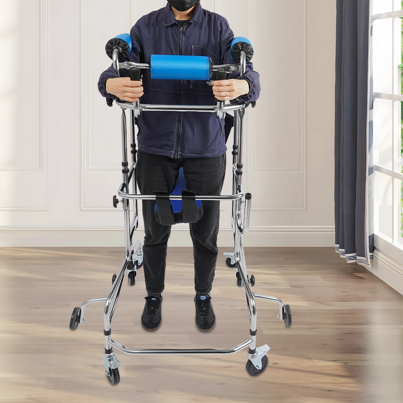 Dispositif de soutien pour l'entraînement des membres inférieurs, Déambulateur pour adultes, Aide à la marche, Déambulateur vertical, Déambulateur de rééducation pour adultes