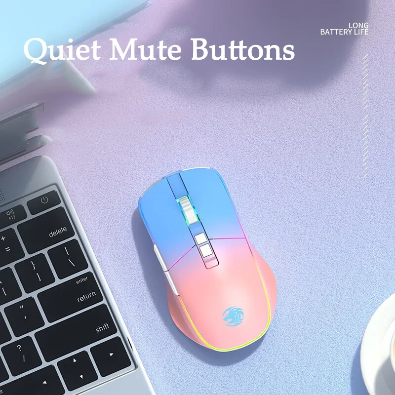 Bluetooth 2.4G bezdrátový myš dobíjecí type-c herní mice ergonomická optický USB myš