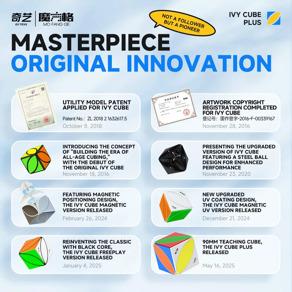 QiYi 9 cm IVY Cube Plus QY Magic Cube Puzzle professionale Giocattoli Speed Cube Regalo per bambini Cubo Magico Puzzle