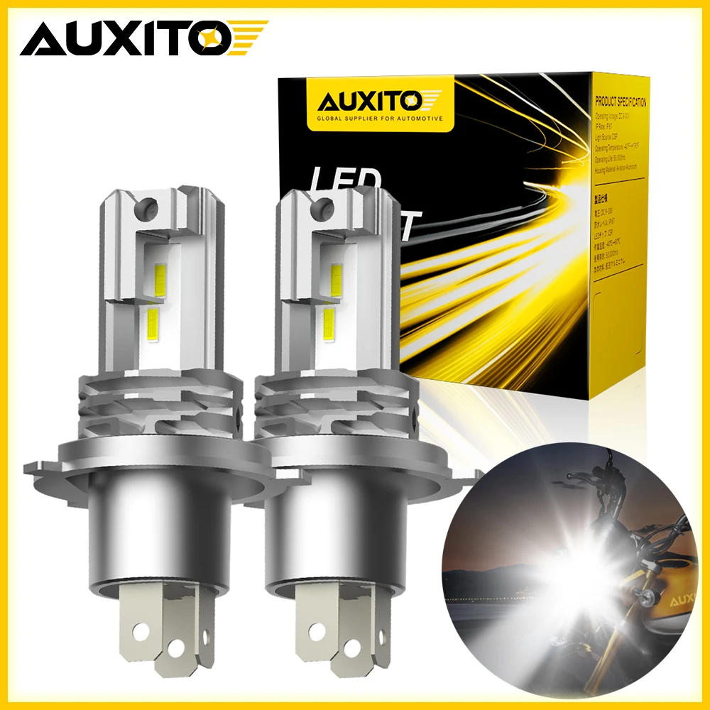 AUXITO 2/1Pcs H4 Led Headlight Canbus for Car Motorbike CSP Motorcycle Head Light 9003 Led Light Moto Headlamp Hi/Lo Beam Lamp