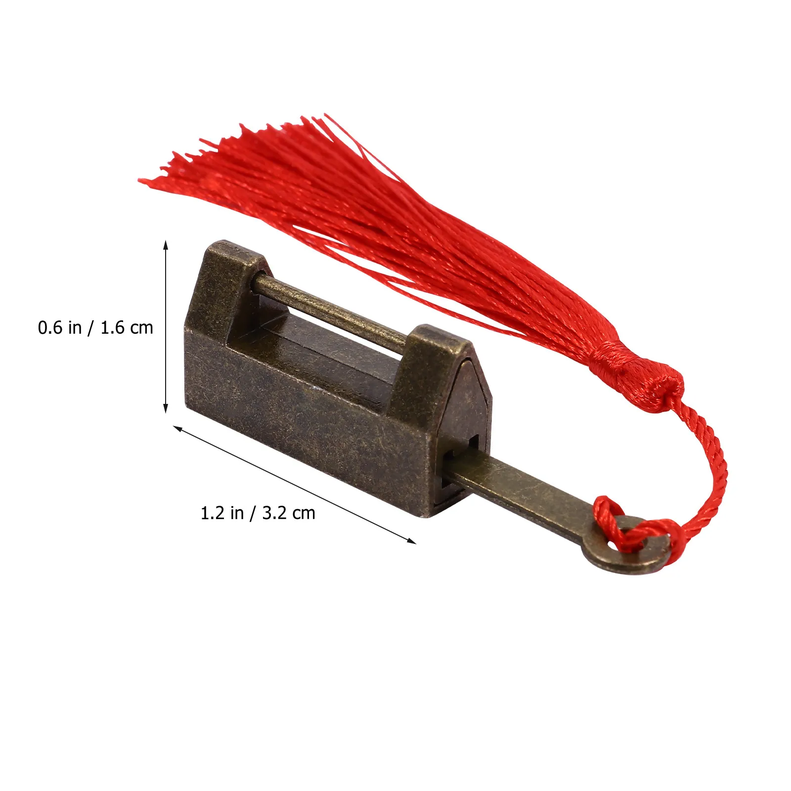 2pcs Vintage Chinese Padlock Tassels – Alloy Mini Locks for Jewelry Box, Bag, or Home Decoration