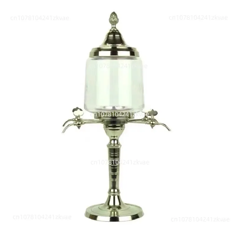 Exquisite carved four headed absinthe barrel, zinc alloy juice glass drip head, bar atmosphere