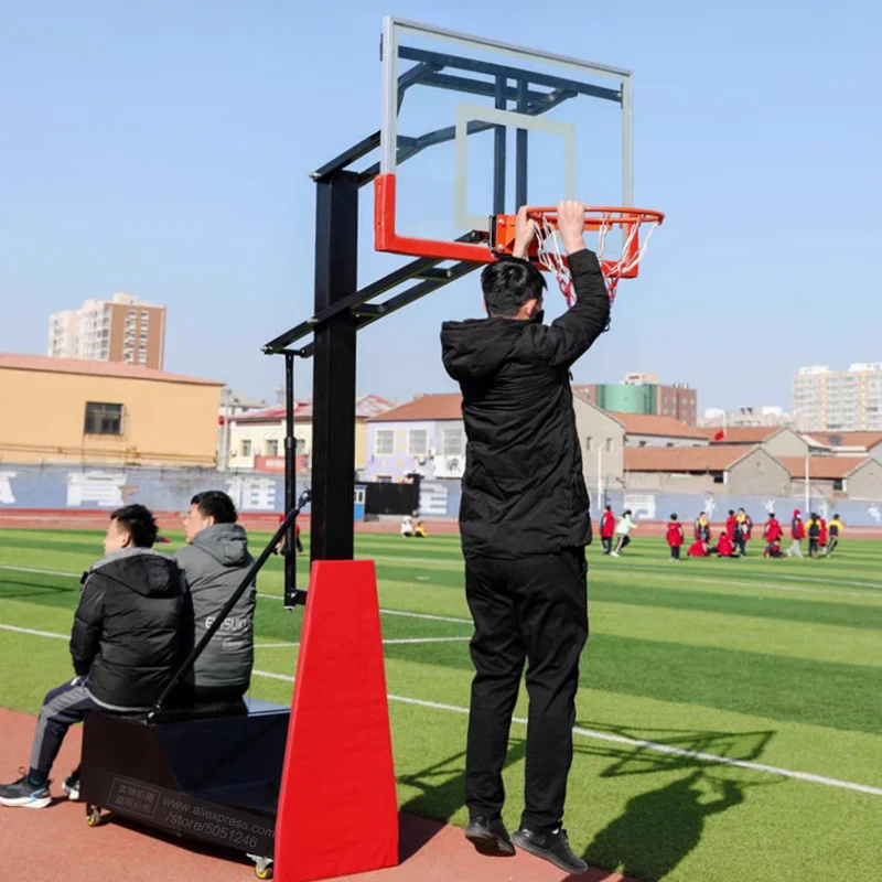 Teenagers Adults Basketball Stand Pole Height Adjustable Rack Frame Basket Ball Hoop Games School Sports Playground Equipment