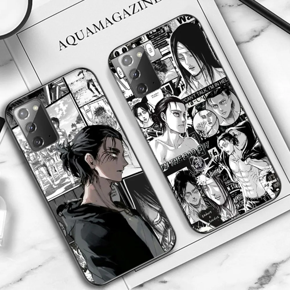 Attack on Titan Eren Jaeger manga Phone Case For Samsung Note 8 9 10 20 pro plus lite M 10 11 20 30 21 31 51 A 21 22 42 02 03